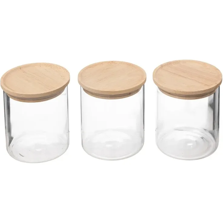 5 five simply smart - Set aus 3 luftdicht verschlossenen Glasgefäßen 350ml "hermet" - Praktische Aufbewahrung für Gewürze