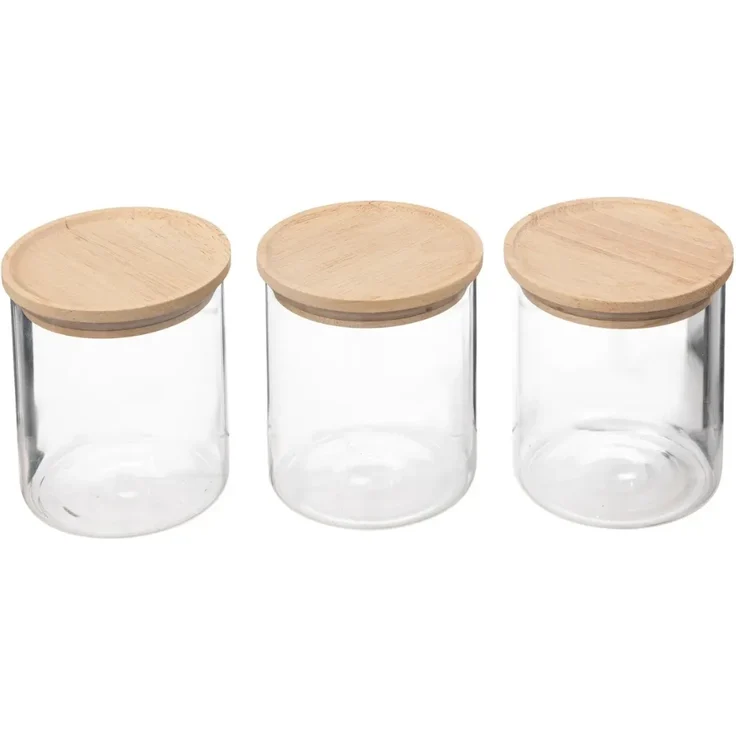 5 five simply smart - Set aus 3 luftdicht verschlossenen Glasgefäßen 350ml "hermet" - Praktische Aufbewahrung für Gewürze – Bild 1