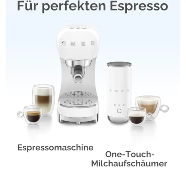 SMEG ECF12BLEU, 15-Bar Espressomaschine für schwarzen Espresso mit separatem Milchaufschäumer, schwarz – Bild 2