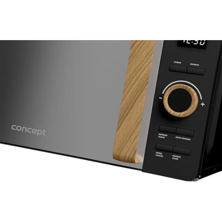 Concept Mikrowelle Nordic, 20 l, 800 W, 8 Automatikprogramme, schwarze Farbe mit Holzelementen, 270 mm Drehteller – Bild 6