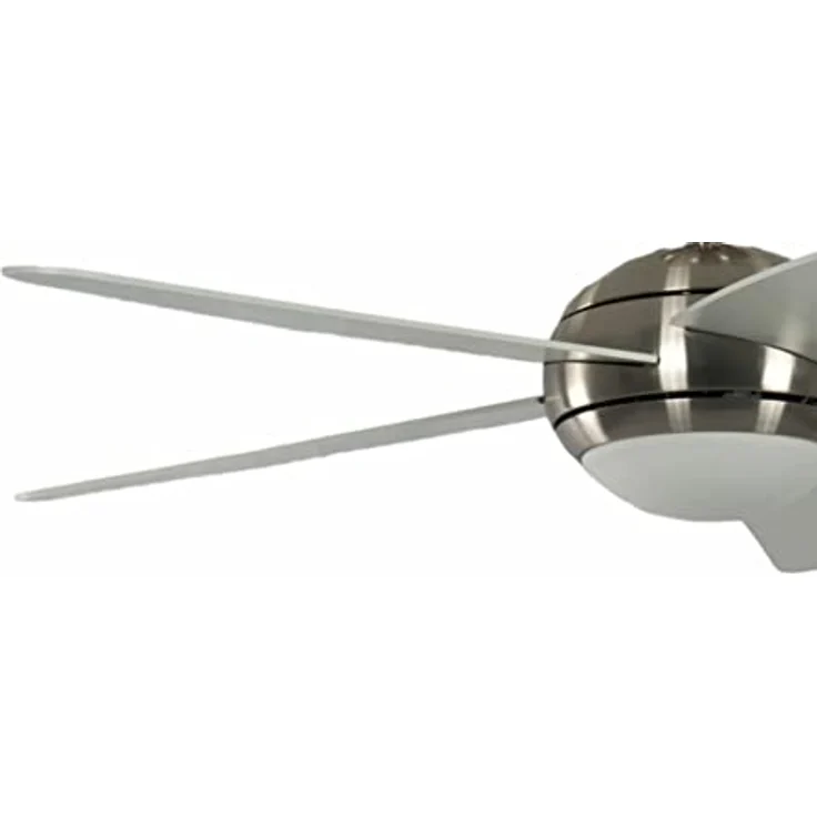 Pepeo Deckenventilator mit Beleuchtung und Fernbedienung Melton, Gehäuse Nickel, Flügelfarbe Weiß, 132 cm, für Räume bis zu 25m² – Bild 6