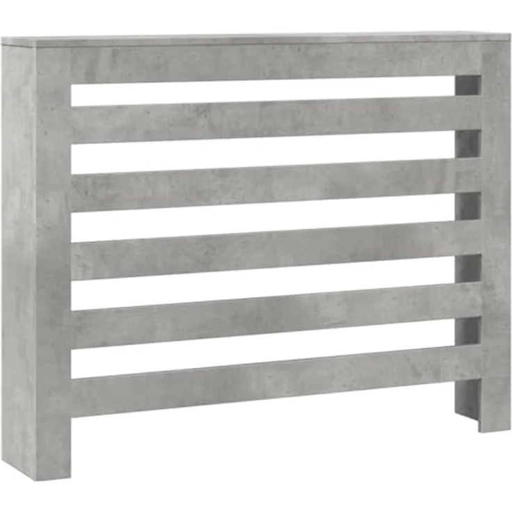 vidaXL Heizkörperverkleidung, Modernes Latten-Design, Betongrau Holzwerkstoff, für Wohnzimmer und zusätzliche Ablage – Bild 1
