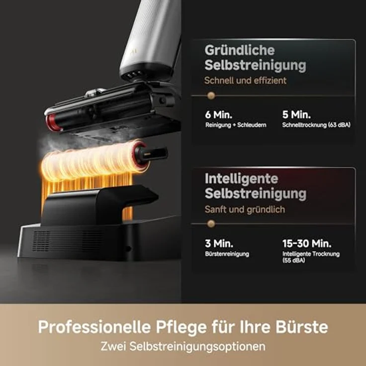 Mova Nass-Trocken-Sauger X4 Plus, 300 W, 20.000Pa Saugkraft, KI-Reinigung, 180°-Design, selbstreinigende Bürste – Bild 5