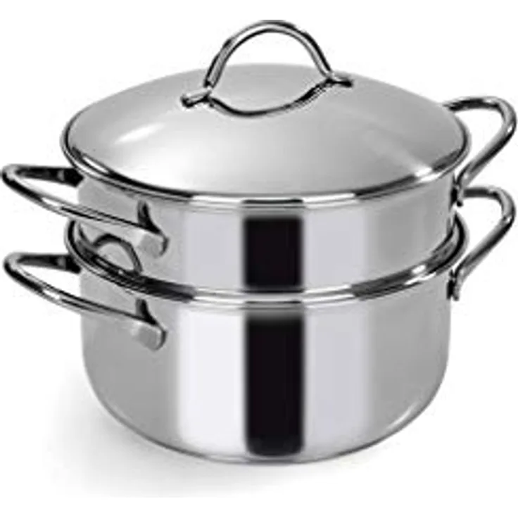 Barazzoni Dampf VaporSet mit Boden Ø 24 cm, Edelstahl, Silber/schwarz, cm 24
