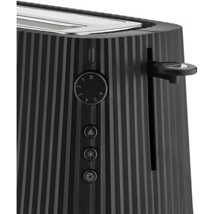 Alessi Plissé MDL15 B - Langer Doppelfach-Toaster, aus Thermoplastischem Harz, Brötchenaufsatz aus Edelstahl 18/10 und Thermoplastischem Harz, Europäischer Stecker 1700 W, Schwarz – Bild 2