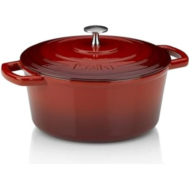 Kela Bräter Calido Gusseisen Rund 11,5cm 24cmØ 4l, Rot (4 l), 24 cm – Bild 2