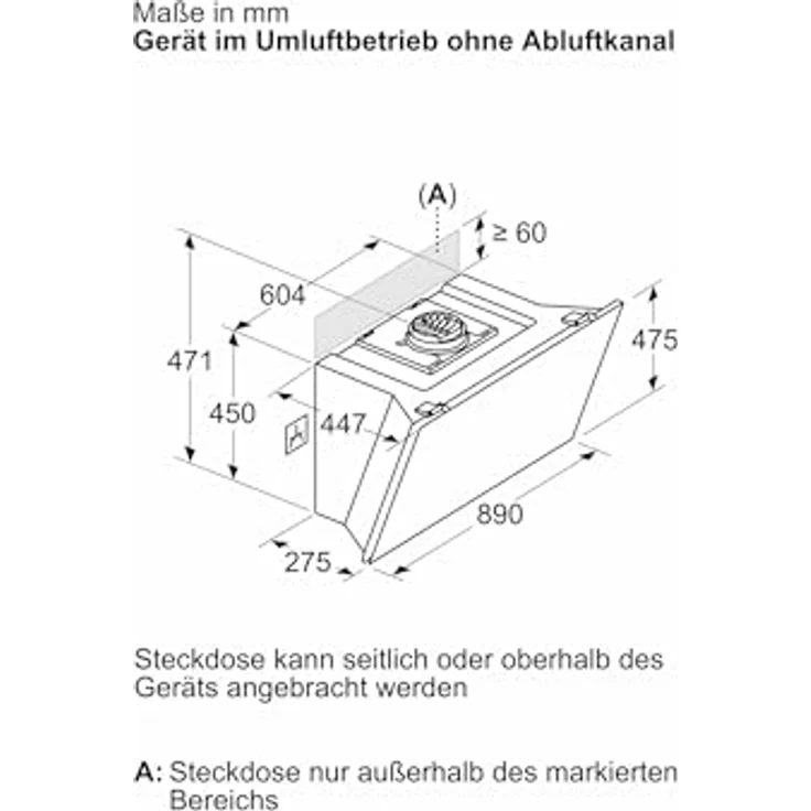 NEFF D98IPT2S0 Wandesse N90, Dunstabzugshaube zur Wandmontage, 90cm breit, Efficient Drive, Automatischer Luftsensor, Kochfeldbasierte Haubensteuerung, Touch Control, Metallfettfilter, Schwarz – Bild 5