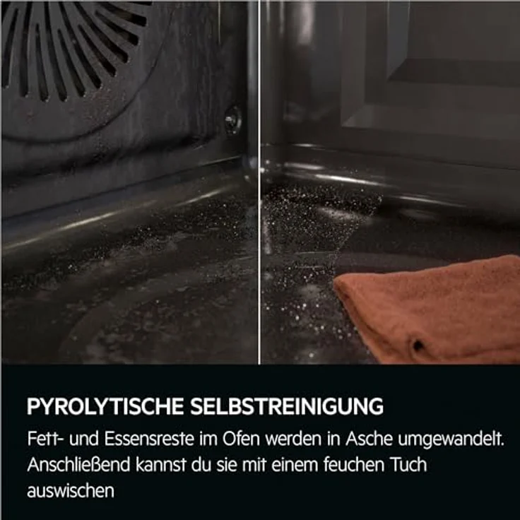 AEG Einbaubackofen Serie 5 OU5PB40ZSM Ringheißluft Edelstahl - Gleichmäßige Garergebnisse, Pyrolyse Selbstreinigung, 45 Automatikprogramme, LED-Touchdisplay, Schnellaufheizung – Bild 4