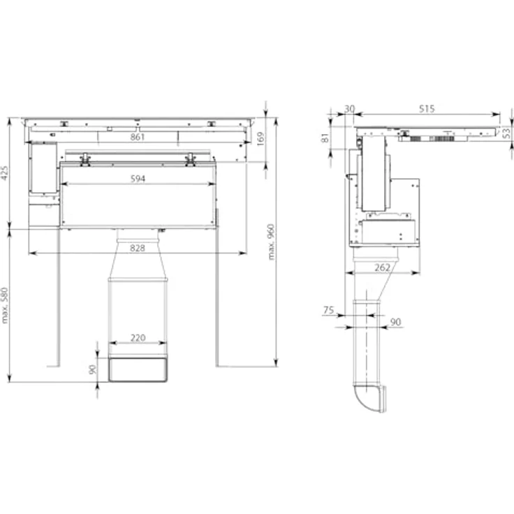 Falmec Brera 90 Matt, Kochfeldabzug Induktion mit monochromatischem Design und integriertem Absaugsystem – Bild 8