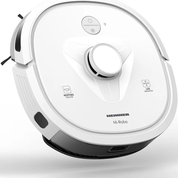 Heinner HRVC-M33WH, Beutelloser Saugroboter mit Laser-Distanzsensor, 0,6 l Staubbehälter, langlebiger Lithium-Ionen-Akku, Weiß