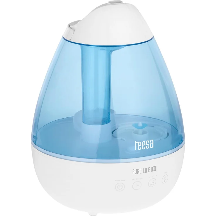 Teesa TSA8064 PURE LIFE 50, Ultraschall-Luftbefeuchter mit 2,2 l Wassertank und elegantem Design in Weiß