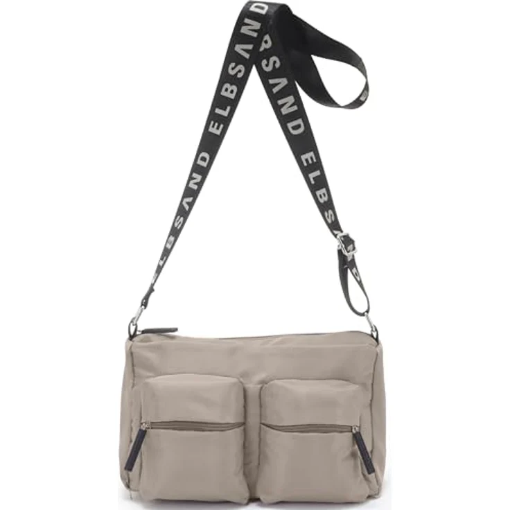 Elbsand Umhängetasche, modische Schultertasche mit verstellbarem Schulterriemen, vegan, schwarz – Bild 1