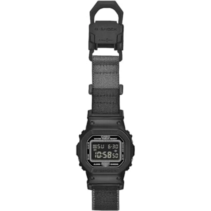 Casio G-Shock DW-5600, Herren Digital Quarz Armbanduhr mit stoßfester Konstruktion und 20-bar-Wasserdichtigkeit, FIDLOCK Magnetverschluss, dehnbarem Textilband und Super Illuminator LED – Bild 4