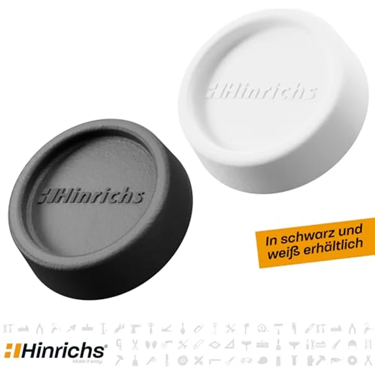 Hinrichs 4er Set Schwingungsdämpfer rund, weiß - Antivibrationsfüße für Waschmaschinen, rutschfest und geräuschhemmend, Ø 4,5/6,5 cm – Bild 5