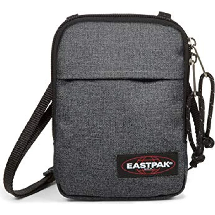 Eastpak Buddy Umhängetasche, klein, schwarz/grau, mit Kopfhörerausgang und verstellbarem Schulterriemen – Bild 1