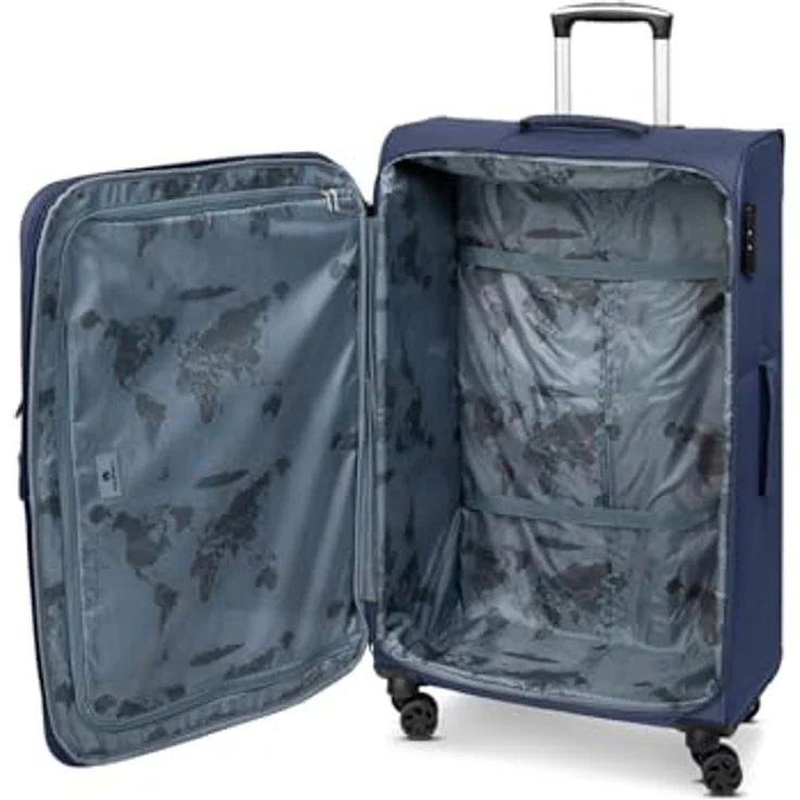 Franky Melbourne 3.0 Koffer L | Trolley Weichgepäck mit 4 Rollen, Hemdenfach, arretierbarer Griff, Dehnfalte, Packriemen, Zahlenschloss, Adressschild | 48 cm x 31 cm x 79 cm - 3.4kg, Navy Blue - Preisvergleich – Bild 5