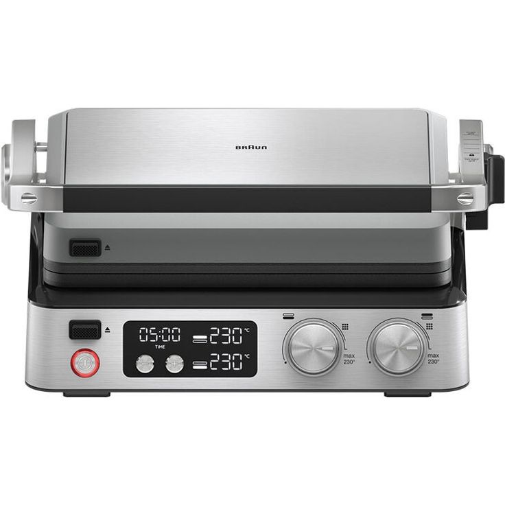 Braun Multigrill 7 CG7040, Kontaktgrill inkl. Grill- und Flachplatte, Grillpositionen: Kontakt, BBQ, Ofen, Spülmaschinenfeste Platten, Fettauffangschale, 250° Höchsttemperatur, 2000 W, Schwarz/Edelstahl – Bild 3