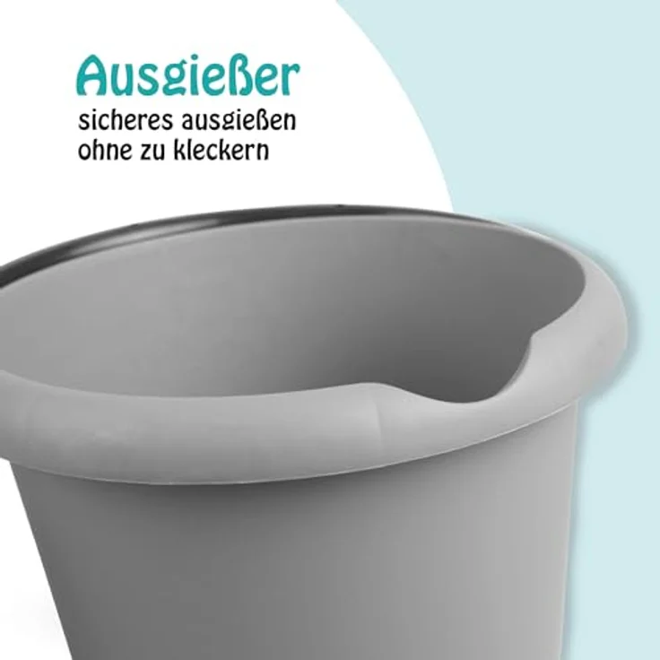 ProHome Putzeimer 5 Liter, Kunststoff Eimer mit Mess-Skala, BPA-frei, vers. Farben (Rosa, Grün, Anthrazit), Made in EU – Bild 6