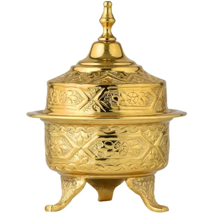 Marrakesch Orient & Mediterran Interior Marrakesch Orientalische Deko Schmuckschale aus Metall, 18cm, silber, handgefertigt, vielseitig als Aufbewahrung für Schmuck, Süßigkeiten und mehr