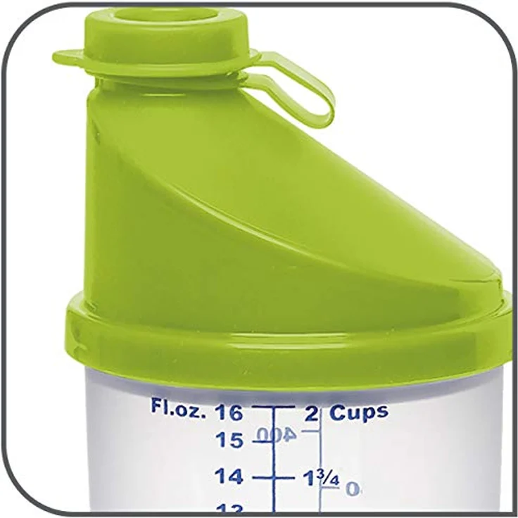 Emsa 513518 Superline Mixbecher mit Ausgussdeckel, Fassungsvermögen: 0,5 Liter, inklusive Mixscheibe, transparent-limette – Bild 4