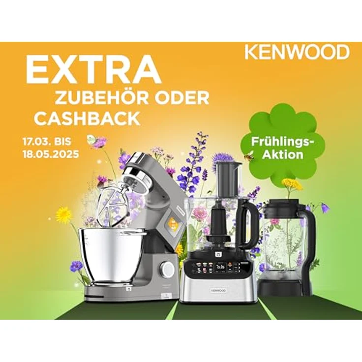 KENWOOD Kompakt-Küchenmaschine MultiPro OneTouch FDM73.480SS schwarz, 1000 W - 1,5L Mixer, 3L Arbeitsbehälter, integrierte Waage, Timer, spülmaschinenfest, Sicherheitsverriegelung, Ice Crush-Technologie – Bild 2
