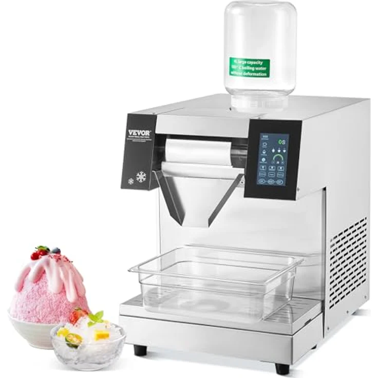VEVOR Kommerzielle Schneeflocken-Eismaschine Schneeeisbereiter, 260 kg/24 h, Edelstahl-Eisrasierer mit Touch-LCD – Bild 1
