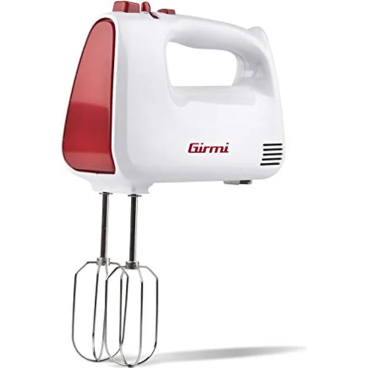 Girmi SB41 Elektrorührer, 400 W Handmixer mit 5 Geschwindigkeiten und Turbo-Funktion, Edelstahl-Rührer und Knethaken