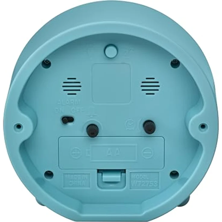 TFA Dostmann 60.1043.20, Analoger Wecker mit leisem Quarzuhrwerk, batteriebetrieben, Tischuhr mit Schlummerfunktion und Hintergrundbeleuchtung, türkis – Bild 4
