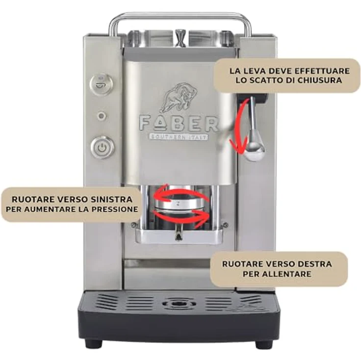 Faber Pro Inox Essential, Kapselmaschine in Matt Satin mit modernem Design – Bild 6