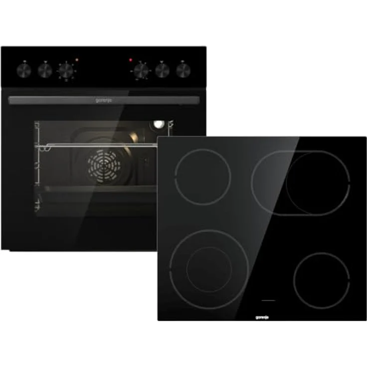 Gorenje Red Pepper Set ACB com Einbauherd BCA6715AO1BK mit 6 Backofenfunktionen und Glaskeramikkochfeld ECDA643SC, 60 cm – Bild 1