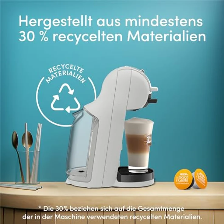 KRUPS NESCAFÉ Dolce Gusto Mini Me 2, Kaffeekapselmaschine mit einstellbarer Temperatur und Menge, über 45 Getränke, kompakt, Arctic Grey, KP143GF0.26 – Bild 5