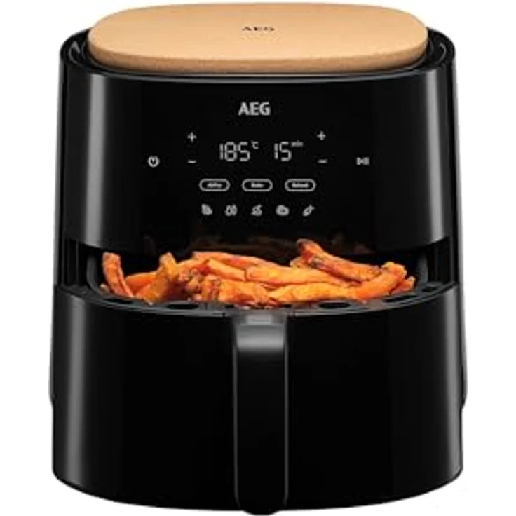 AEG AAF5B Heißluftfritteuse, 5 l, 60-200 °C, 8 Programme, schwarz – Bild 3