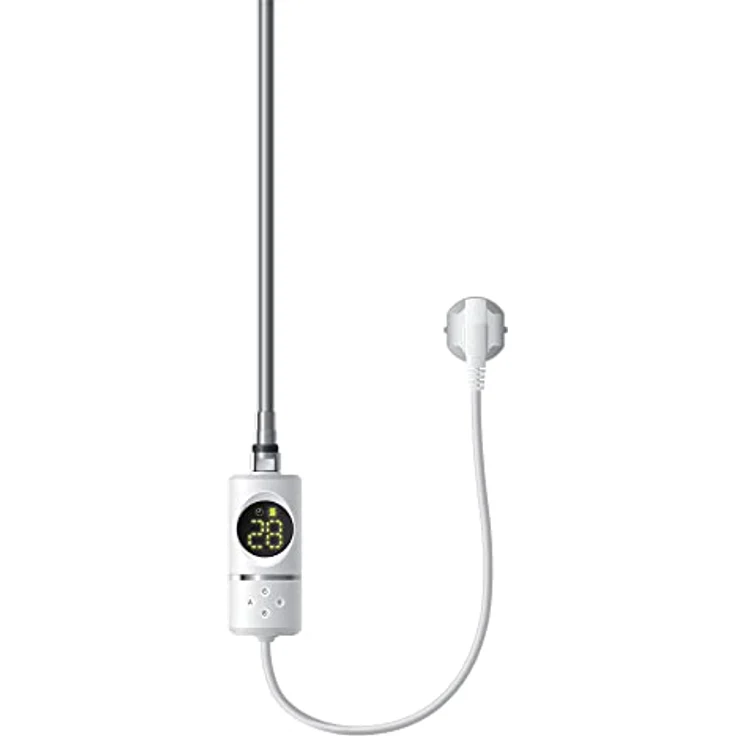 LuxeBath Elektro-Badheizkörper, weiß, 300W Heizleistung, inkl. digitalem Thermostat und Timer-Modus (B x H: 3 x 80 cm) – Bild 8