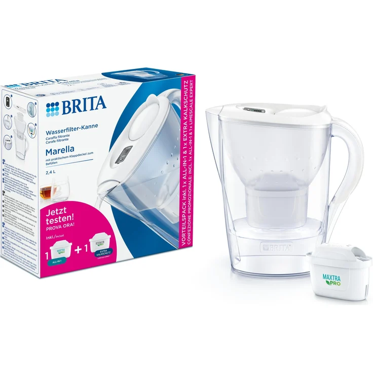 BRITA Marella Wasserfilter 2,4L mit Maxtra Pro und, weiß