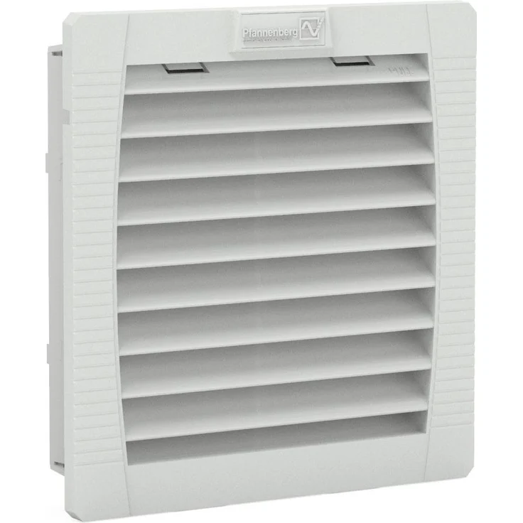 Pfannenberg Belüftungsventilator 4.Gen.-Austrittsfilter PFA 30000, IP54, RAL 7035 hellgrau, werkzeugloser 4-Ecken-Schnappmechanismus, flache Bauform