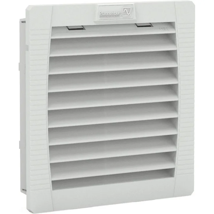 Pfannenberg Belüftungsventilator 4.Gen.-Austrittsfilter PFA 30000, IP54, RAL 7035 hellgrau, werkzeugloser 4-Ecken-Schnappmechanismus, flache Bauform