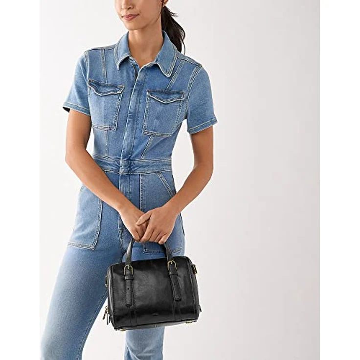 Fossil Umhängetasche Carlie, Rindsleder, Black (schwarz), mit weiter Öffnung – Bild 6