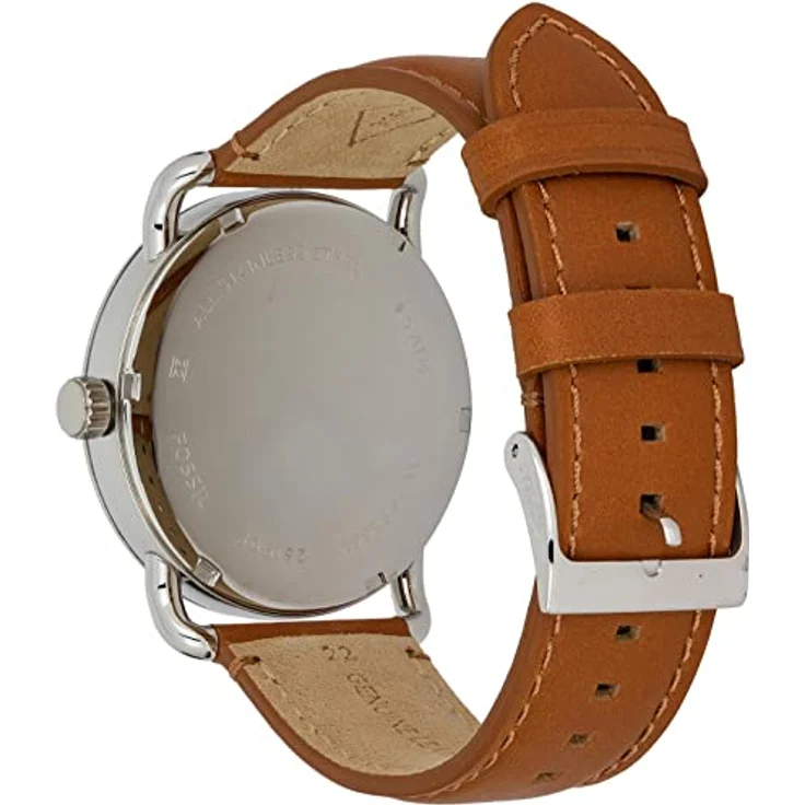 Fossil Herrenuhr Copeland 42mm, Quarzwerk, 42mm Silbernes Edelstahlgehäuse mit Lederarmband, FS5661 – Bild 4