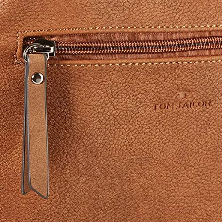 TOM TAILOR Umhängetasche CAIA Cross bag M, Nubuklederimitat, 7 Fächer, Smartphone-Fach, beige – Bild 5