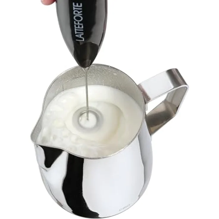 Cilio Milchaufschäumer LATTEFORTE schwarz matt, 16.000 U/min, inkl. Edelstahlständer und Batterien - 103168 – Bild 4