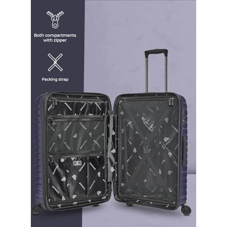 Pactastic Collection 04 THE MEDIUM, 4 Rollen Trolley M 66 cm mit Dehnfalte, lila metallic, 100% Polypropylen – Bild 2