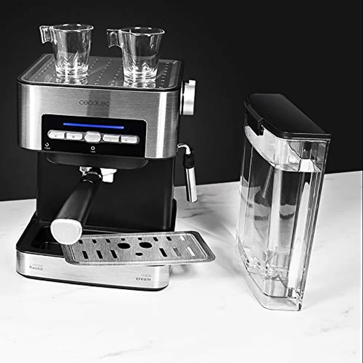 Cecotec Kaffeemaschine Power Espresso 20 Matic. für 1-2 Tassen,20 bar, 1'5 L,Siebträger mit Doppelauslauf, Milchaufschäumdüse, Tassenabstellfläche, 850 W, edelstahl – Bild 7