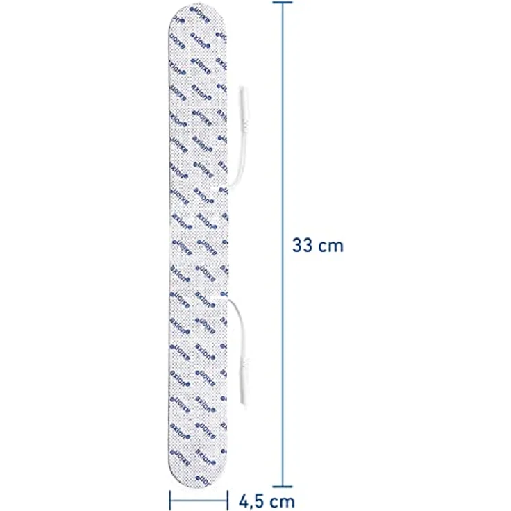 Axion Elektrodenpads 33x4cm, selbstklebende TENS EMS Elektroden für Rücken, 2mm Stecker, 2 Stück – Bild 4
