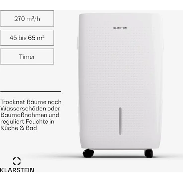 Klarstein Luftentfeuchter Elektrisch bis 65m2, Smart Luftentfeuchter mit WLAN IoT App, 60 L Kapazität – Bild 4