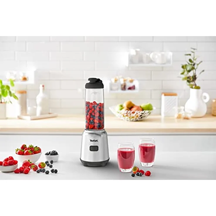Tefal Mix&Move BL15FD Smoothiemaker, 300 Watt, 0,6 l, inkl. To-Go-Behälter, Edelstahl, silber – Bild 6