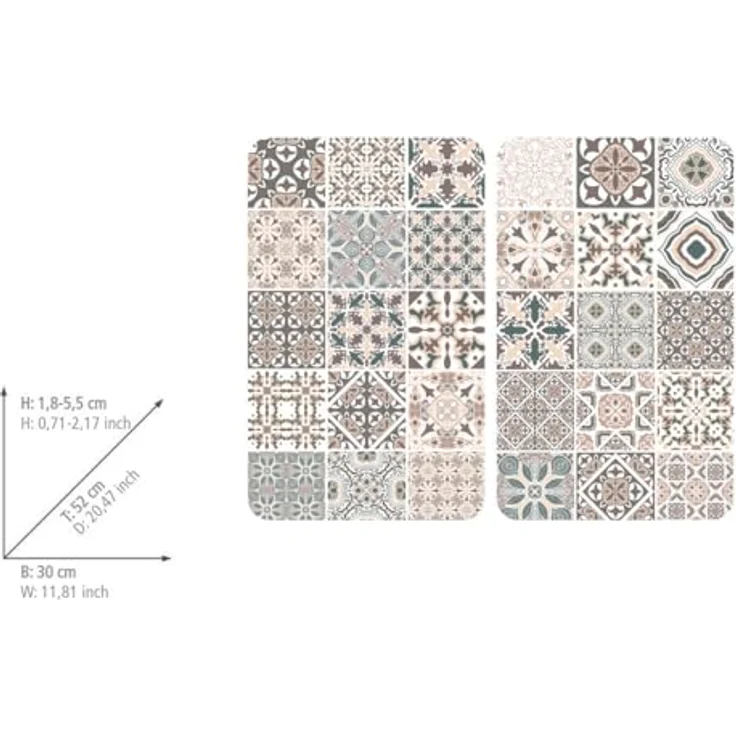 WENKO Herdabdeckplatte Universal Kachel, 2er Set Herdabdeckung für alle Herdarten, Gehärtetes Glas, 30 x 52 cm, mehrfarbig – Bild 4