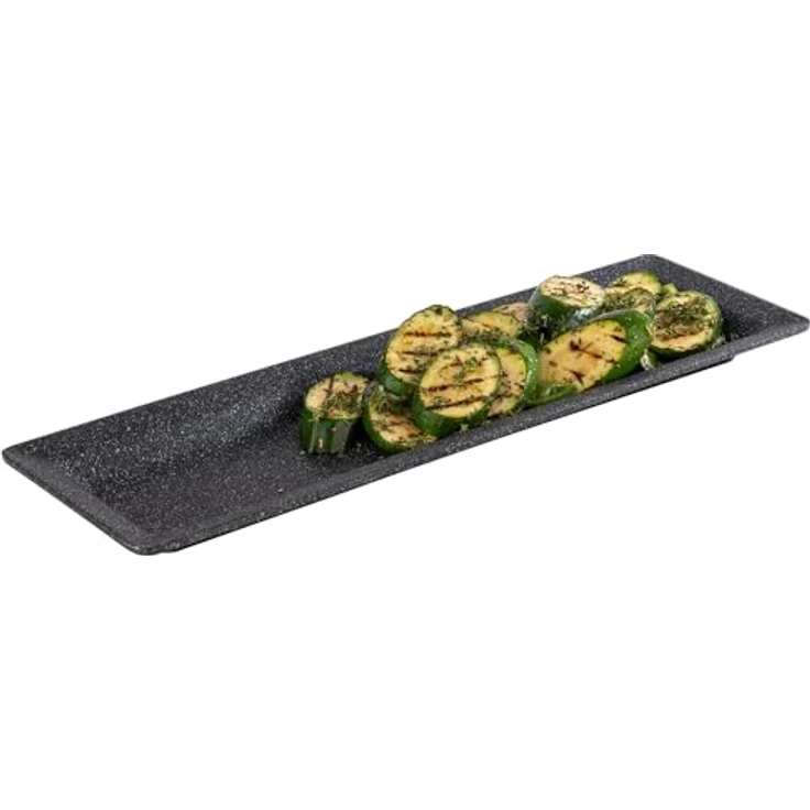 APS 30502 GN-Tablett 53 x 16,2 cm aus Aluminium zum Servieren für warme und kalte Speisen, schwarz-silber - Preisvergleich – Bild 2