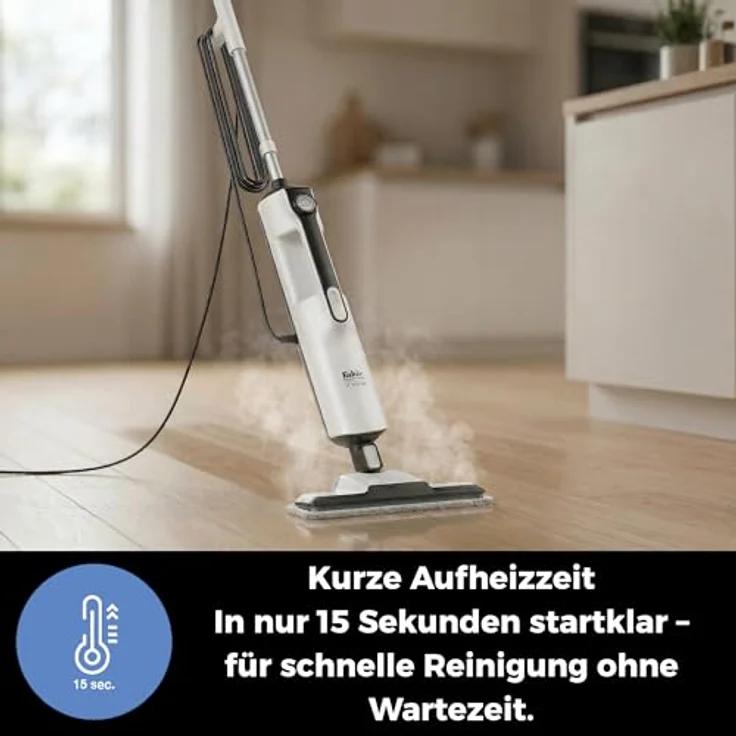 Fakir Duo Steam 2-in-1 Dampfreiniger mit 380 ml Wassertank, Weiss – Bild 5