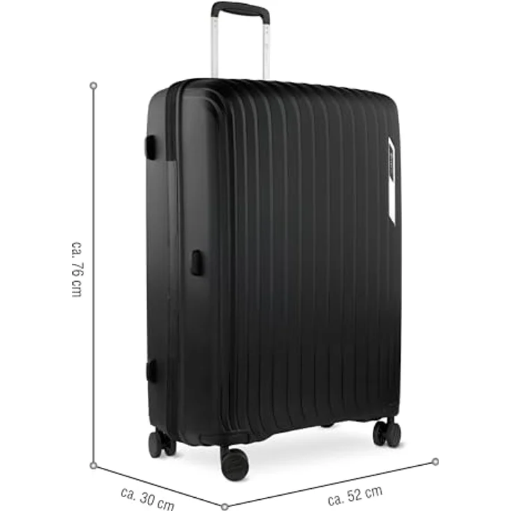 bugatti Hera 3er Hartschalen-Koffer-Set, leichte Reise-Koffer aus PP Light mit 4-Rollen (S/M/L), schwarz – Bild 3