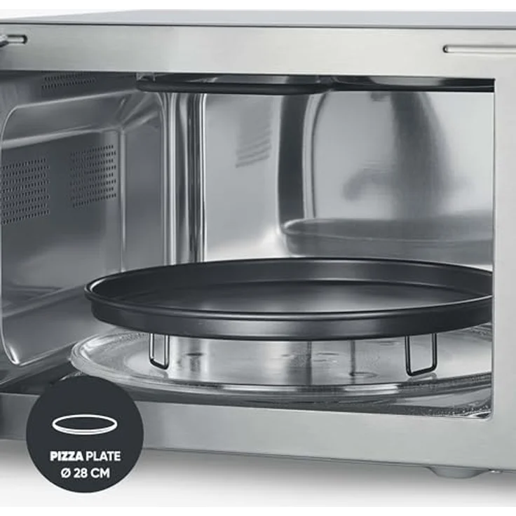 Severin MW 7774 Mikrowelle, 25 Liter Garraum, 900 Watt, mit Grill, Heißluft, Auftauprogramm, Display, silber – Bild 4